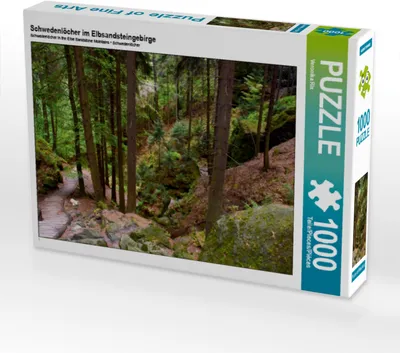 Produktbild von CALVENDO Puzzle Schwedenlöcher im Elbsandsteingebirge | 1000 Teile Lege-Größe 64x48cm Foto-Puzzle für glückliche Stunden