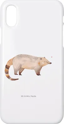 Produktbild von Mr. & Mrs. Panda Iphone 10 Handyhülle Nasenbär - Weiß - Geschenk, Rüsselbär, Lustige Sprüche, Cover, Handy, Bär, Nasenbären, X, Hülle