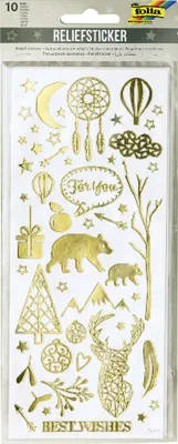 Produktbild von folia Relief-Sticker WEIHNACHTEN Blattformat: 100 x 240 mm 10 Blatt