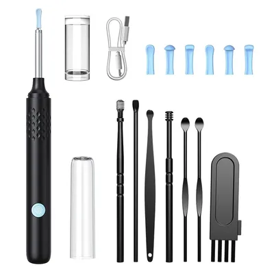 Produktbild von Ohrenschmalz Entferner Otoskop, IP67 Wasserdichte Endoskopkamera,1920P Wifi Ohrreiniger, Endoskopmit 3.5mm Linse und 6 LEDs,Schwarz