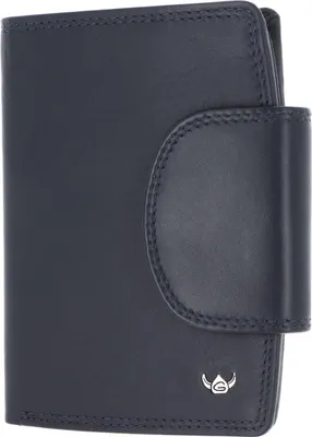 Zdjęcie produktu dla Portfel skórzany Golden Head Polo RFID Protect Combination Wallet z zatrzaskiem 1439 granatowy ciemnoniebieski