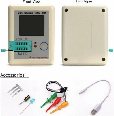 Produktbild von LCR-TC1-Transistortester TFT Diodentrioden-Kapazitätsmessgerät NPN PNP MOSFET GW