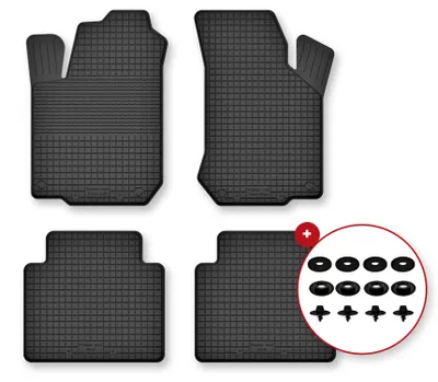 Image de Tapis de sol en caoutchouc pour Alfa Romeo 145 1994-2001 (hayon) – 4 pièces, noirs, semi-universel, adapté