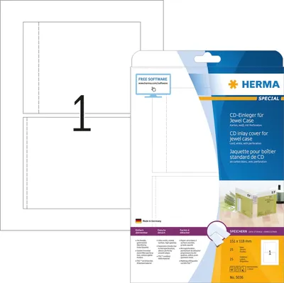 Produktbild von CD-Einleger für Jewel Case perforiert 151x118mm Special A4 VE=32x25