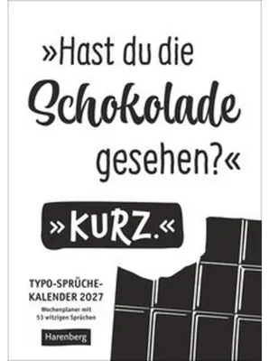 Produktbild von Typo-Sprüche-Kalender s/w Wochenplaner 2027 - mit 53 witzigen Sprüchen