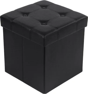 Produktbild von Famanu Sitzbank mit Stauraum bis 300 kg - Kunstleder - Schwarz - 38 x 38 x 38 cm