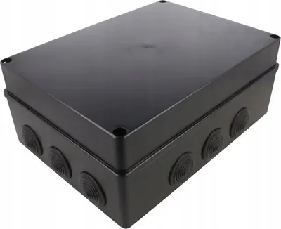 Zdjęcie produktu dla Puszka natynkowa hermetyczna czarna IP65 300 x 220 x 120mm 12-dławików S-BOX 516CZ