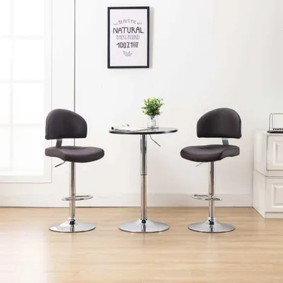 Produktbild von The Living Store Barhocker 2 Stk. Braun Kunstleder