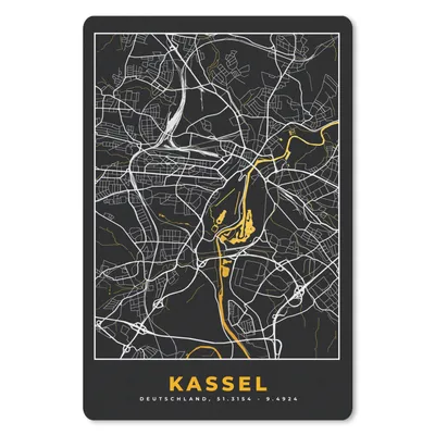 Produktbild von MuchoWow® Mauspad Mousepad Kassel - Deutschland - Karte - Stadtplan - Gold - Karte 40x60 cm - Mousepads - Maus Mat - Pad - Mausunterlage - Schreibtisch Accesoire