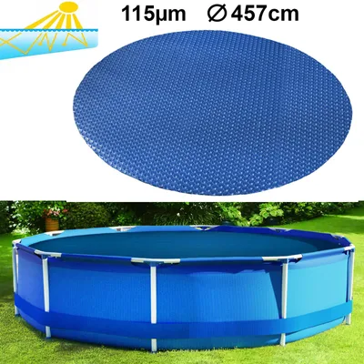 Produktbild von 115µm Pool Solarplane Poolheizung Solarfolie Abdeckung Rund Blau 457cm