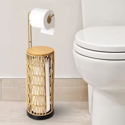 Produktbild von Freistehender Toilettenpapierhalter Aufbewahrung mit Regal