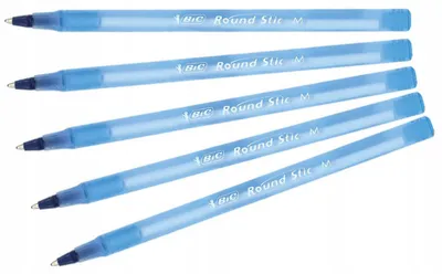 Produktbild von BIC ROUND STIC Klassischer Kugelschreiber 1mm Blau 5 Stück