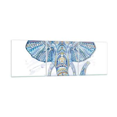 Produktbild von Bilder auf glas - Elefant Muster Tierwelt Afrika - 90x30cm - Glasbilder - Wandbilder - Kunstdruck - zum Aufhängen bereit - Wanddekoration aus Glas - Glas Bilder - Wandbild auf Glas - GCA90x30-3089