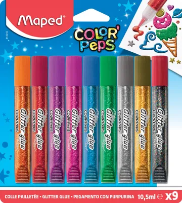 Produktbild von Maped Glitzerkleber COLOR'PEPS 9 x 10,5 ml Blisterkarte