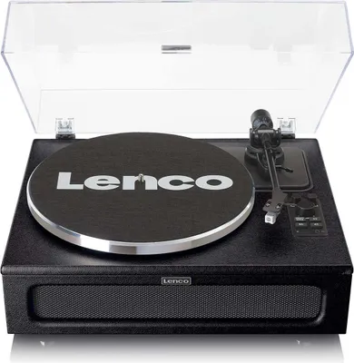 Produktbild von Lenco LS-430BK - Plattenspieler mit 4 eingebauten Lautsprechern - 40 Watt RMS - Bluetooth® - Kunstleder - Schwartz