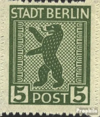 Produktbild von Briefmarken Sowjetische Zone (All.Bes.) 1945 Mi 1A XVI, Fleck am S von STADT (Feld 60) postfrisch Berliner Bär
