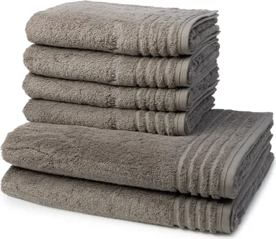 Produktbild von Vossen Vienna Style Supersoft 4 X Handtuch 2 X Duschtuch im Set Hochwertige Bordüre für stilvolles Design, Weicher Frottee für beste Saugfähigkeit, Edles Logo, hochwertige Stickerei