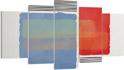 Produktbild von Bild auf Leinwand - Leinwandbild - 5 Teile - Stück Geometrisch Rechtecke - 160x85cm - Wand Bild - Wanddeko - Wandbilder - Leinwanddruck - Bilder - Wanddekoration - Leinwand bilder - EA160x85-4809