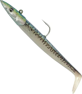 Obrázek produktu pro Savage Gear Sandeel V2 – 2 gumové nástrahy + 1 jigová hlavička, velikost / hmotnost / barva: 18 cm / 86 g / makrela