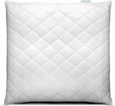 Produktbild von Schiesser Kopfkissen Hygge | recycelte Faserfüllung | höhenverstellbar |  | für Allergiker | schadstofffrei |  EU | 80x80cm
