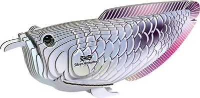 Produktbild von Eugy 3D Puzzle - Silberner Arowana Bastelset aus Karton für Kinder