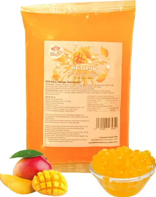 Produktbild von Bubble Tea Popping Boba - 600g Mango - Vegan- Aktion: 1 Gratis 600g Packung - Super Ideen zum selber machen und Partys