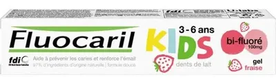 Imagen del producto de Fluocaril Kids, pasta dental para dientes de leche con doble flúor, sabor a fresa, para niños de 3 a 6 años, 50 ml