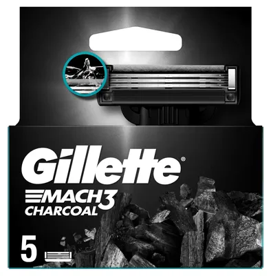 Zdjęcie produktu dla Gillette Mach3 Charcoal Wkłady do maszynki 5 szt.