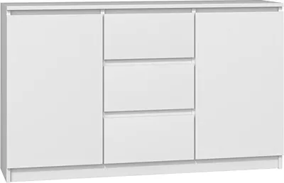 Produktbild von CDF moderne Kommode 2D3S (2 Türen, 3 Schubladen) | Farbe: weiß | Aktenschrank, für kleine Gegenstände | Ideal für Wohnzimmer, Schlafzimmer, Kinderzimmer, Jugendzimmer und Büro | Einlegeböden
