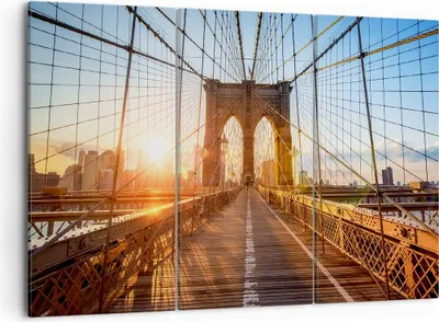 Produktbild von Bild auf Leinwand - Leinwandbild - New York Brücke - 105x70cm - Wand Bild - Wanddeko - Wandbilder - Leinwanddruck - Bilder - Kunstdruck - Wanddekoration - Leinwand bilder - Wandkunst - CE105x70-3707