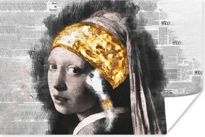 Produktbild von MuchoWow® Poster Das Mädchen mit dem Perlenohrring - Vermeer - Collage 30x20 cm - Plakate - Print