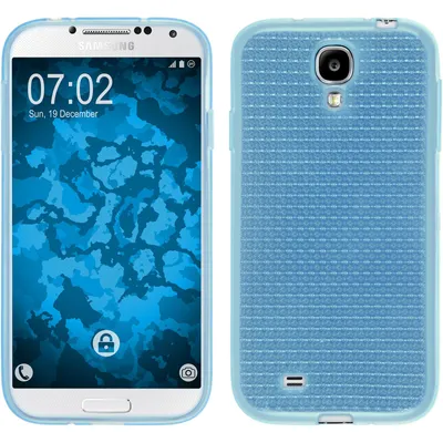 Produktbild von PhoneNatic Case kompatibel mit Samsung Galaxy S4 - hellblau Silikon Hülle Iced + 2 Schutzfolien