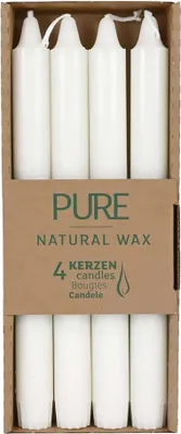 Produktbild von PURE Natural Wax Stabkerze - natural 4Stk.