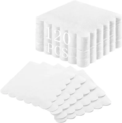 Productafbeelding van Cocktail Servetten Geribbelde Witte Bruiloft Servetten Wegwerp Dessert Drank Servetten voor Bruiloft - Bruids Douche - Koffie Bar Diner