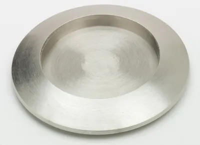 Produktbild von Kerzenteller Messing vernickelt Silber Matt für Kerzen bis Ø 90 mm