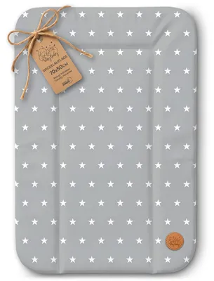 Produktbild von Wickelauflage wasserdicht 70 x 50 cm abwischbar Wickelunterlage Sterne und Grau