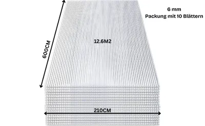 Immagine prodotto di Policarbonato 6mm 210x600cm Multipack 10 Piatti