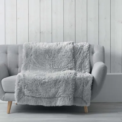 Produktbild von XXL Kuscheldecke Felloptik 180x220 Plüsch Tagesdecke Kunstfell Decke Felldecke