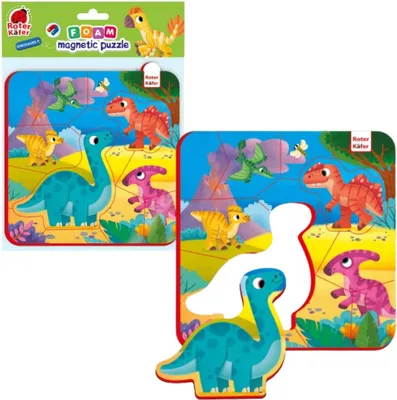 Image de Puzzles magnétiques en mousse. Dinosaures