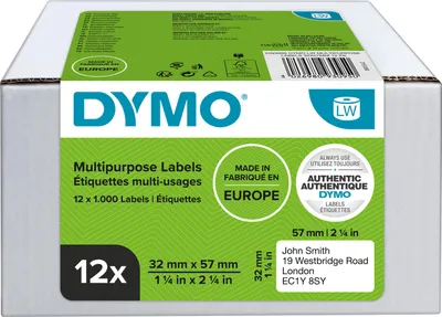 Immagine prodotto di Etichette multiuso DYMO LW confezione economica 32x57mm 12Rl 1000pz/