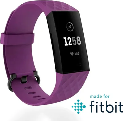 Produktbild von TPU-Wechselarmband für Fitbit Charge 3/4, Lila, universal (00086220)