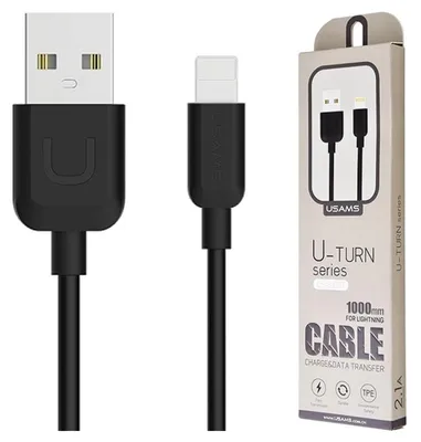 Immagine prodotto di Usams U-Turn Cavo Lightning 1M Nero/Nero 2A Ipusbxd01 (Us-Sj097)