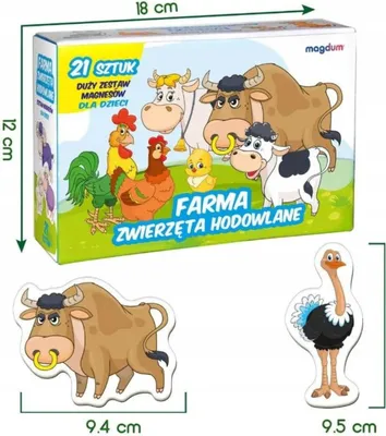 Immagine prodotto di Magneti da frigo - Animali della fattoria - Fattoria - Set di magneti per bambini 21 pezzi MV 6032-13