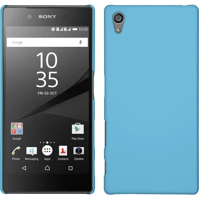 Produktbild von PhoneNatic Case kompatibel mit Sony Xperia Z5 - Hülle hellblau gummiert Hard-case + 2 Schutzfolien