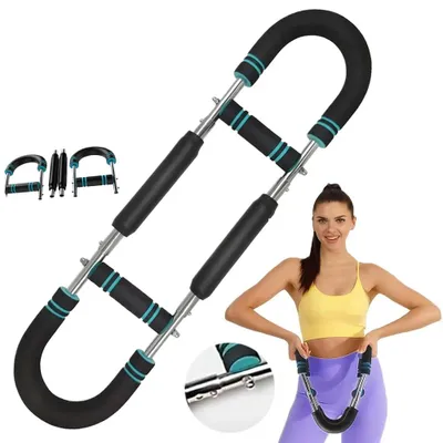 Image de Entraîneur pour les bras et la poitrine - Entraîneur de bras rotatif - Résistance à ressort - Portable - Entraînement de la force - Fitness à domicile