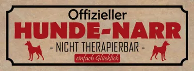Produktbild von vianmo Holzschild 10x27 cm Hunde-Narr nicht therapierbar Tier Haustier