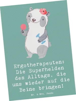Produktbild von Mr. & Mrs. Panda Grußkarte Ergotherapeutin Superhelden - Meeresbrise - Geschenk, Soziale Interaktionen, Ansichtskarte, Einfühlungsvermögen, Dankbarkeit, bildkarte, Berufe