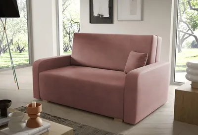 Produktbild von Sofa Juno III 155x85 cm 3-Sitzer, Schlafsofa mit Schlaffunktion und Bettkasten, Kissen  inklusive - Curio 63