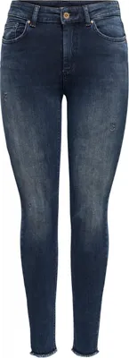 Produktbild von ONLY Damen Skinny Ankle Jeans Cropped Stretch Denim Hose ONLBLUSH Fransen Größe: L / 32L