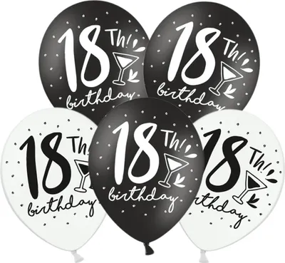 Image de 30cm ballons 18. ! Anniversaire Mix 5 pcs.